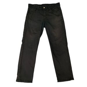 Straight Down Jeans Mens 34x32 Black Straight Leg Regular Fit Zip Fly Mid Rise